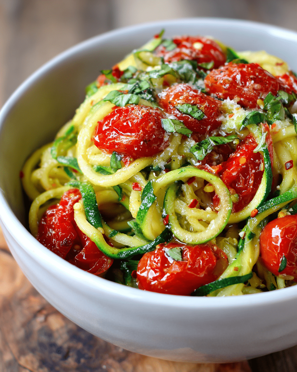 Tomato Basil Zoodle Pasta