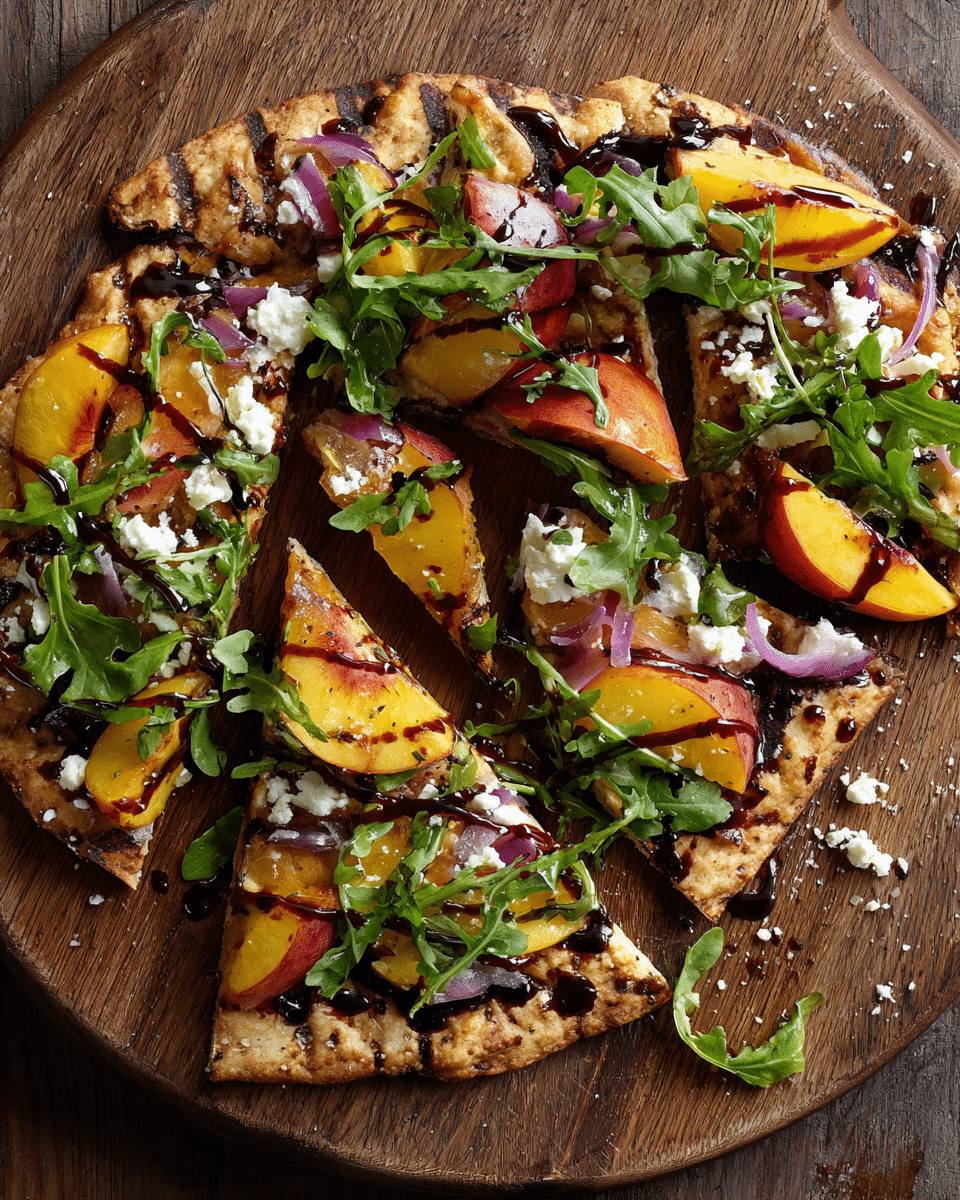 Balsamic Peach Flatbread Pizza