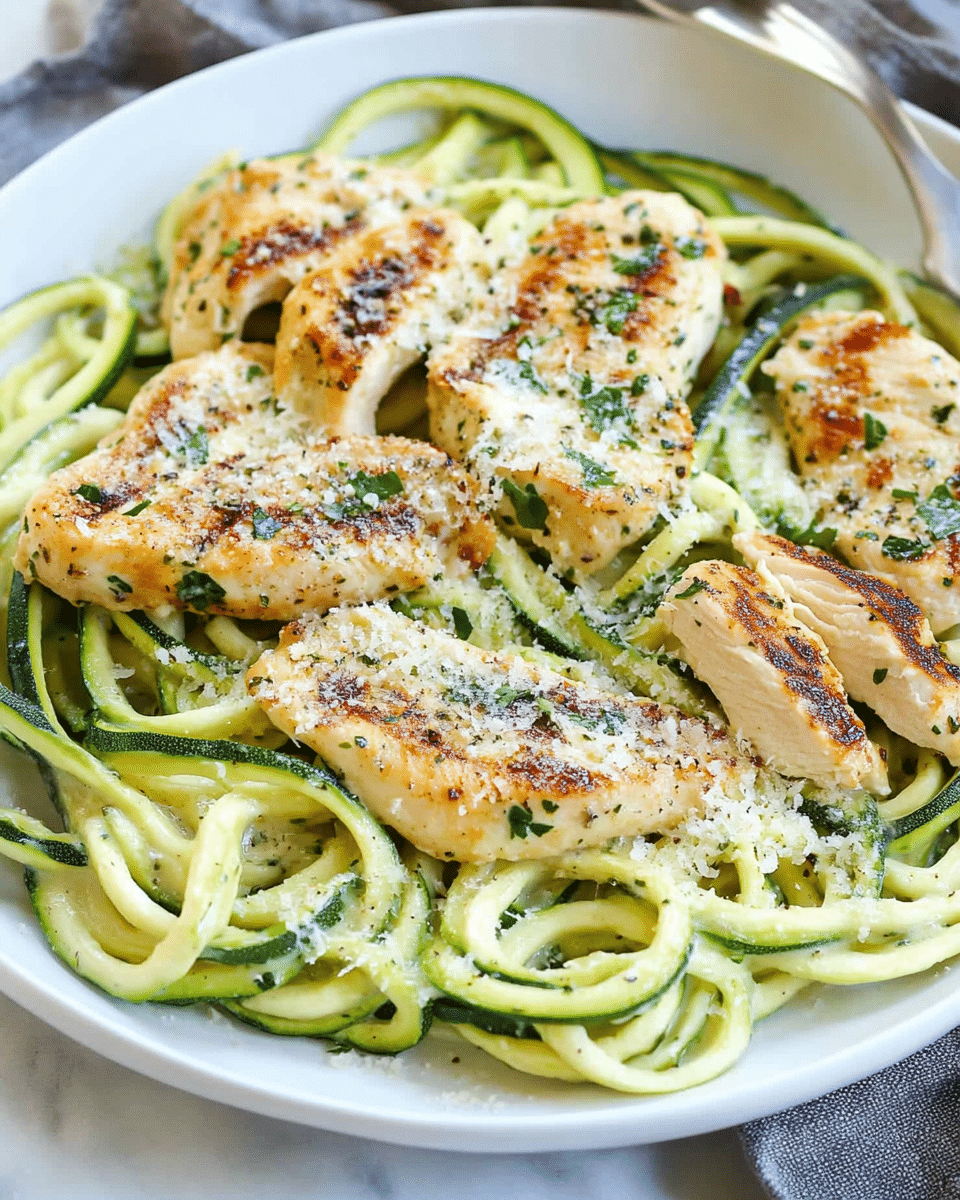 Low-Carb Chicken Zoodle Alfredo