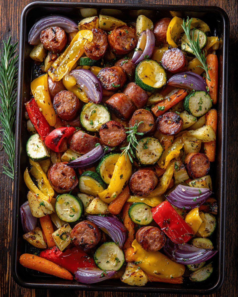 One-Pan Honey Garlic Kielbasa & Veggies 2 One-Pan Honey Garlic Kielbasa & Veggies