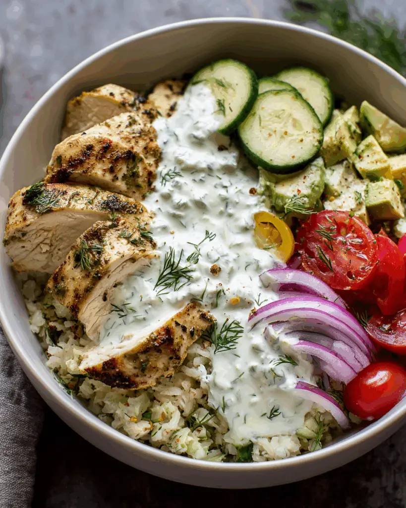 Cool Cucumber Yogurt Chicken Bowls