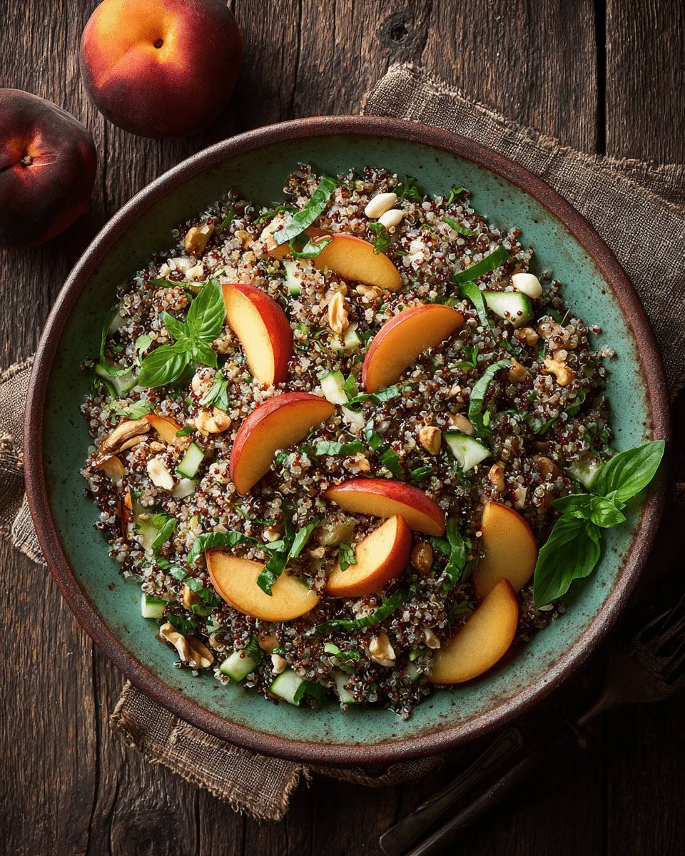 Peach Basil Quinoa Salad