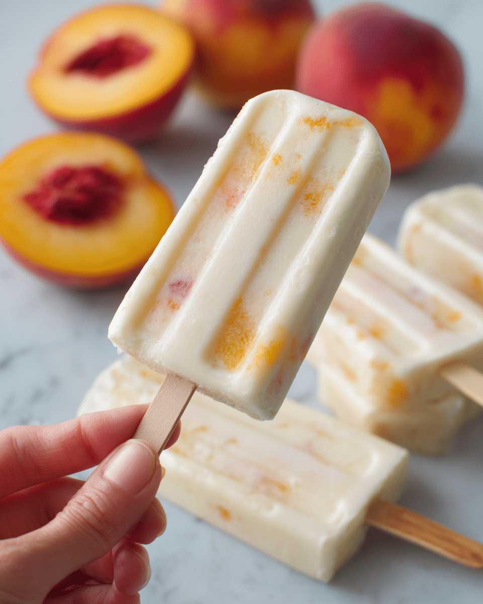 Creamy Peach Popsicles