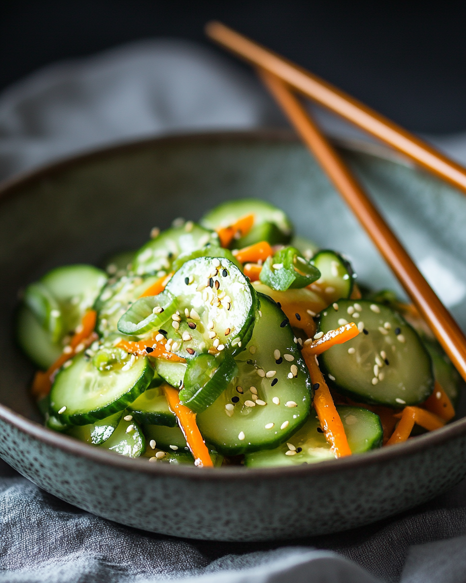 Asian Sesame Cucumber Slaw