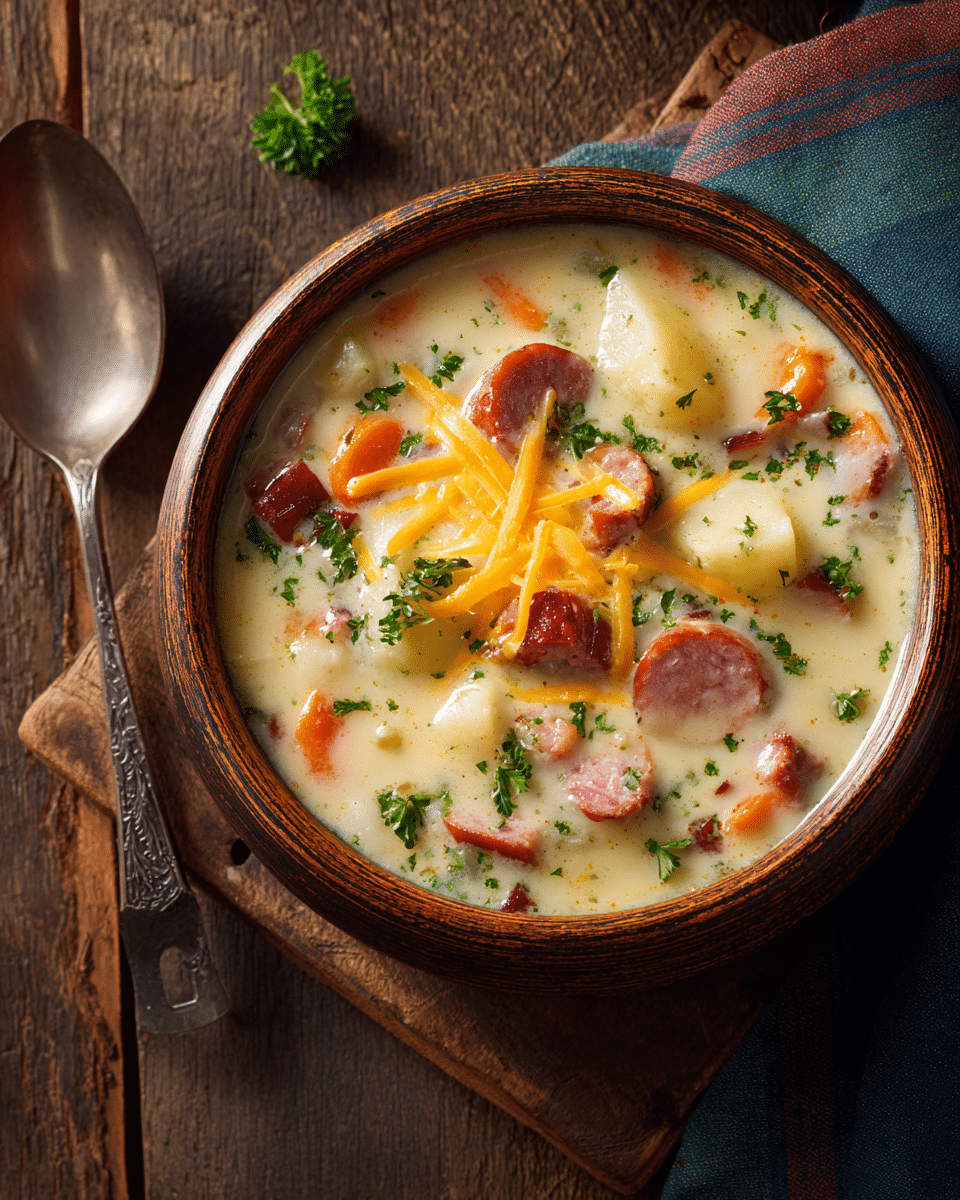 Creamy Potato Kielbasa Soup – Cozy & Hearty