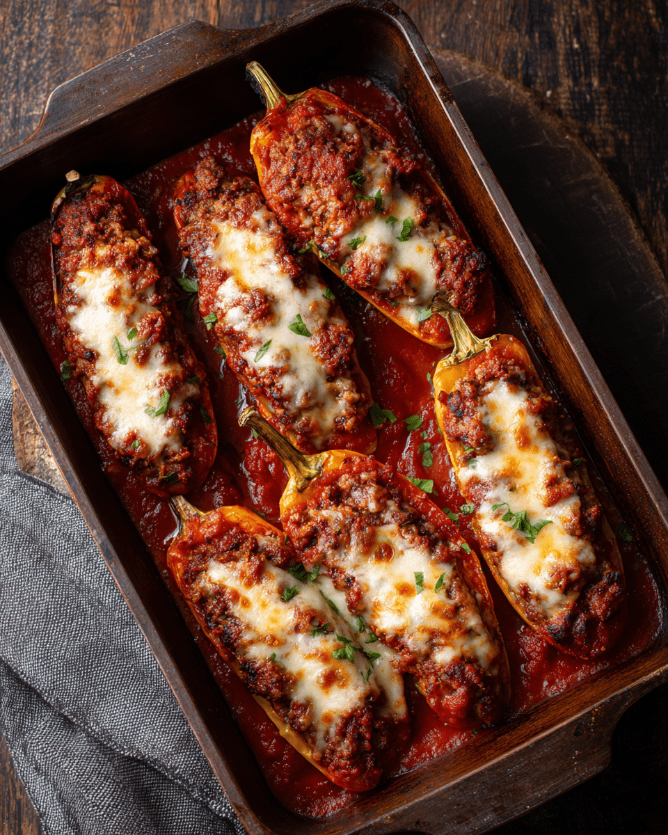 Sausage-Stuffed Banana Peppers – Oven Roasted