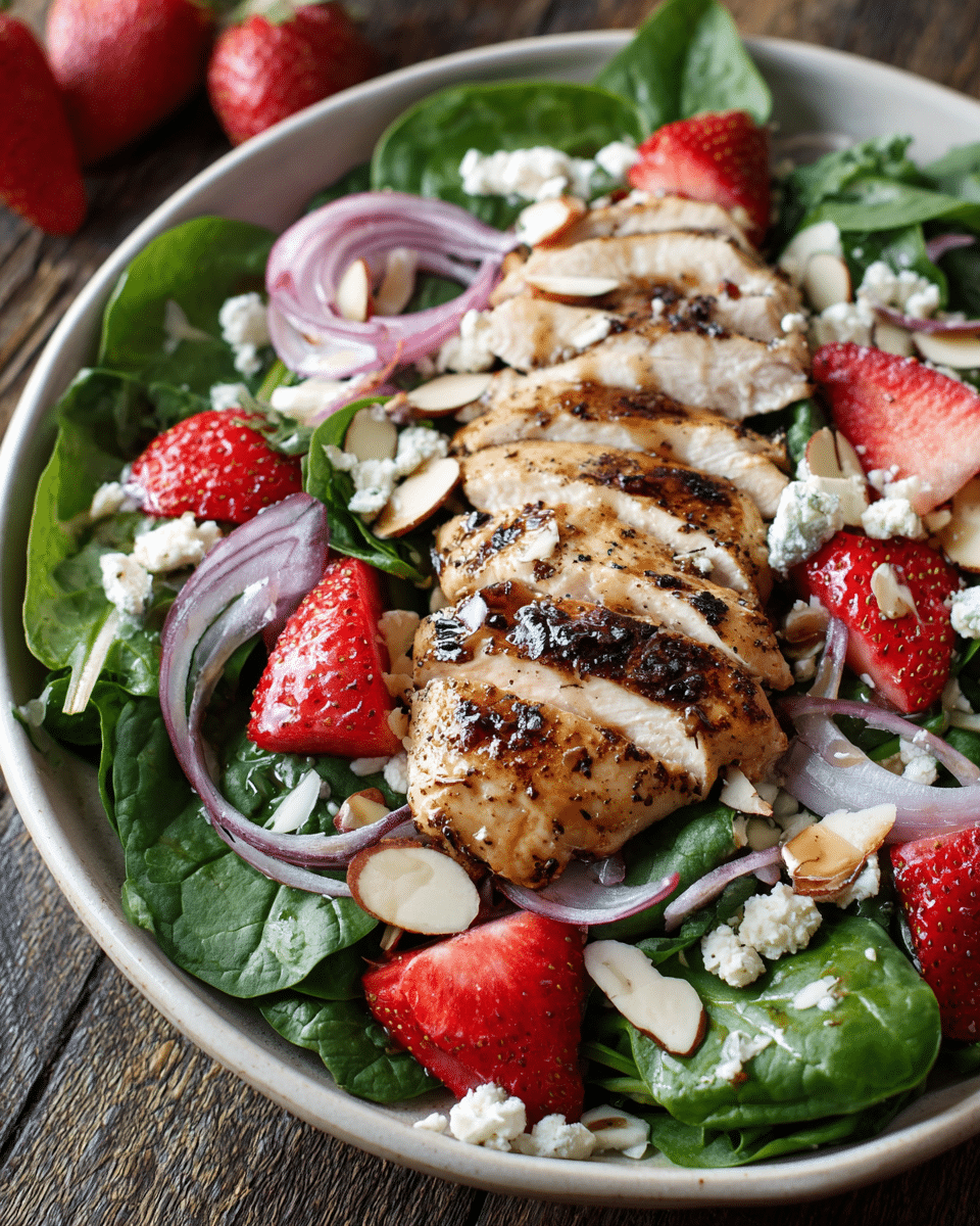 Spinach Strawberry Chicken Salad