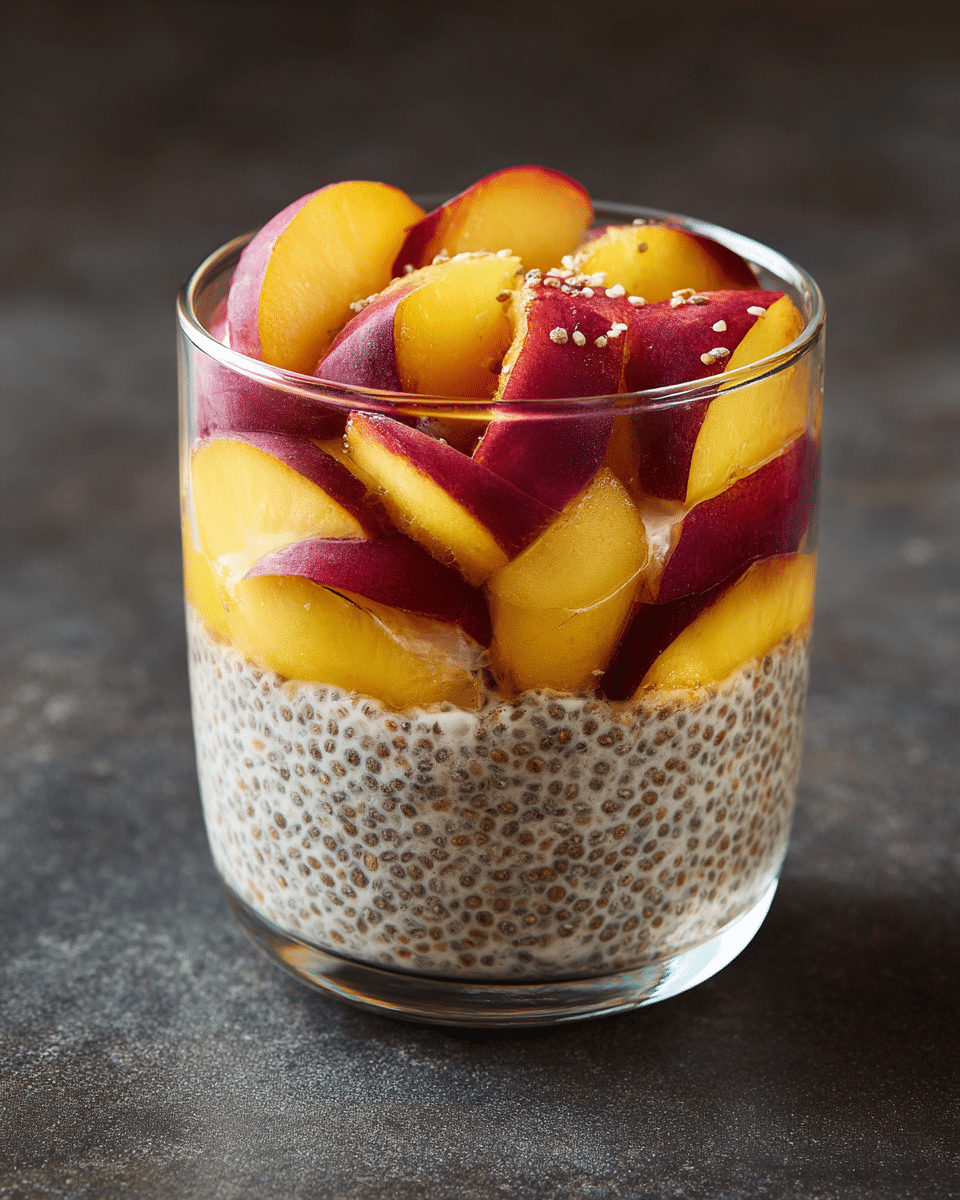 Peaches and Cream Chia Pudding