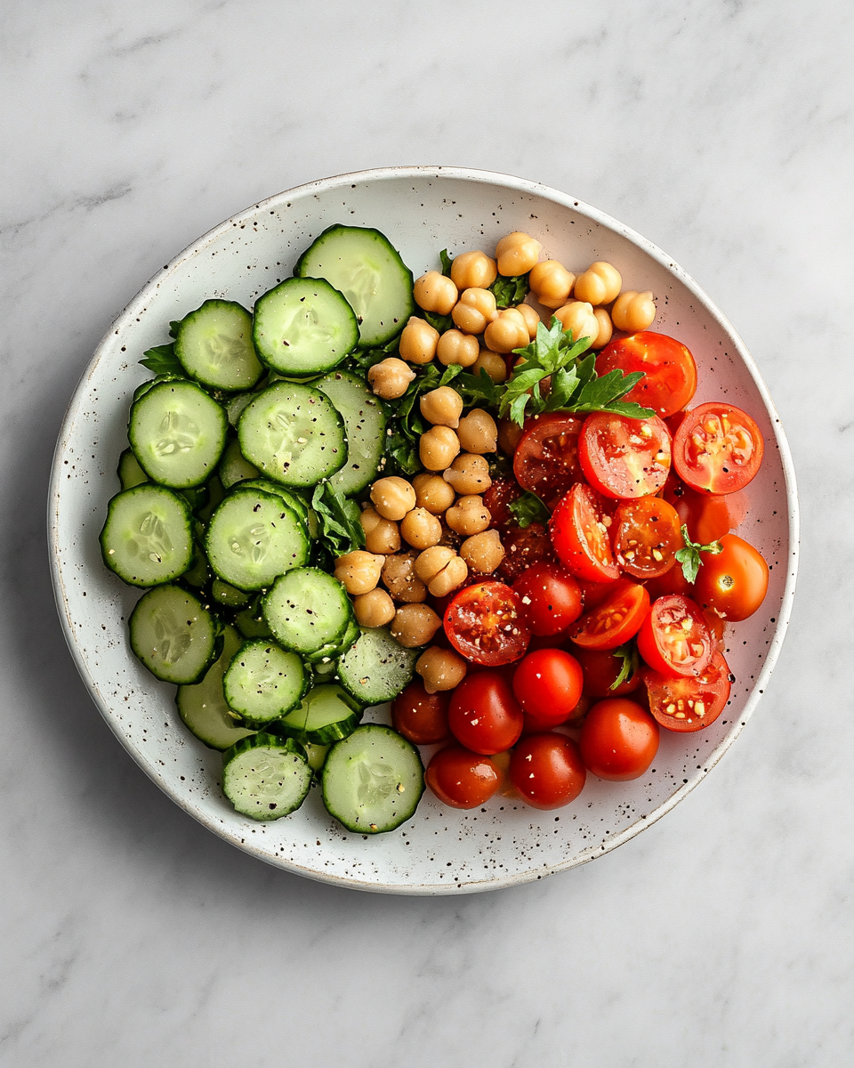 Tomato, Cucumber & Chickpea Salad