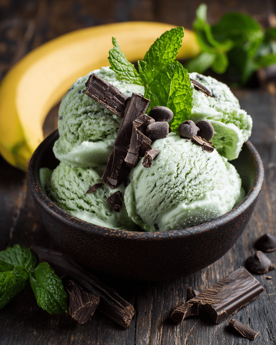 Mint Chocolate Banana Ice Cream
