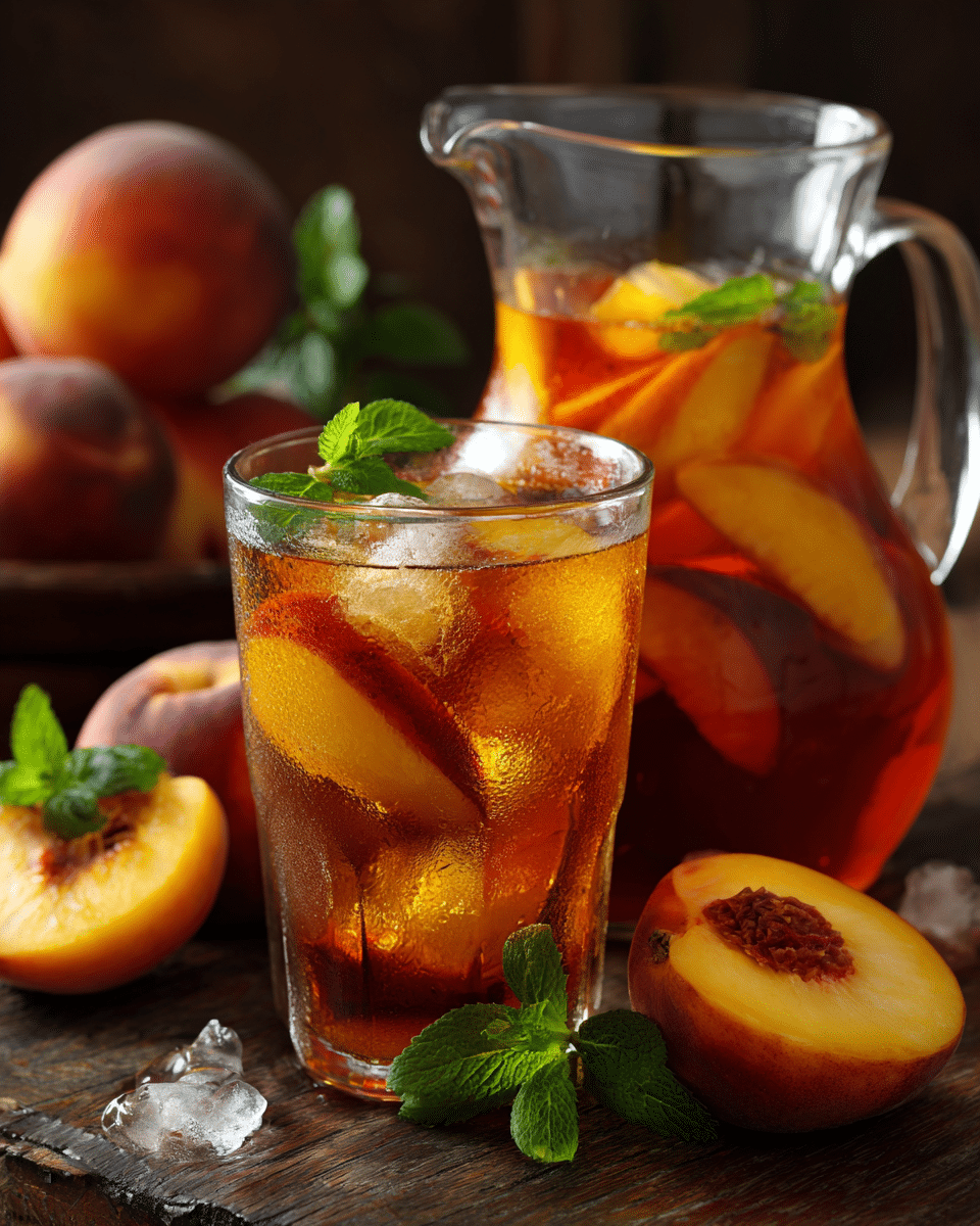 Easy Fresh Peach Iced Tea
