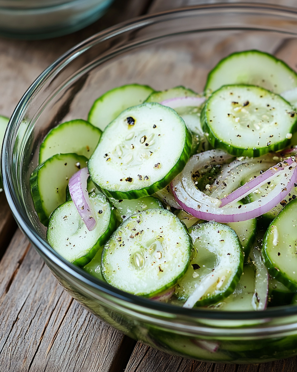 Tangy Vinegar Cucumber Salad