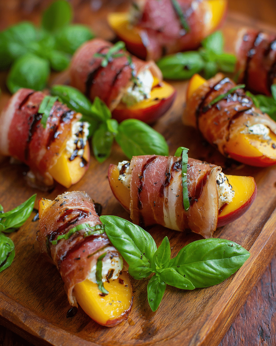 Grilled Peach & Prosciutto Wraps