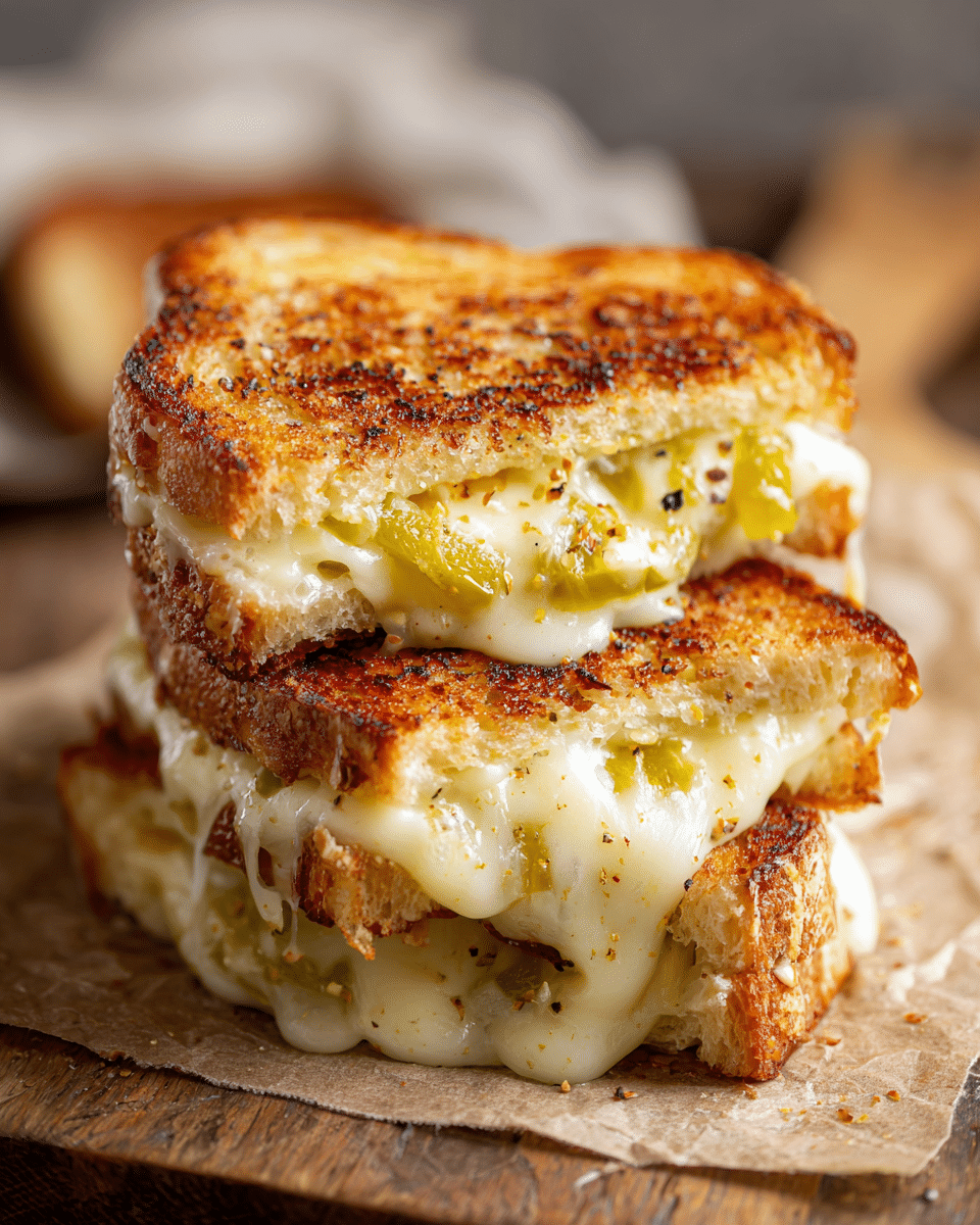 Grilled Banana Pepper Cheese Melts