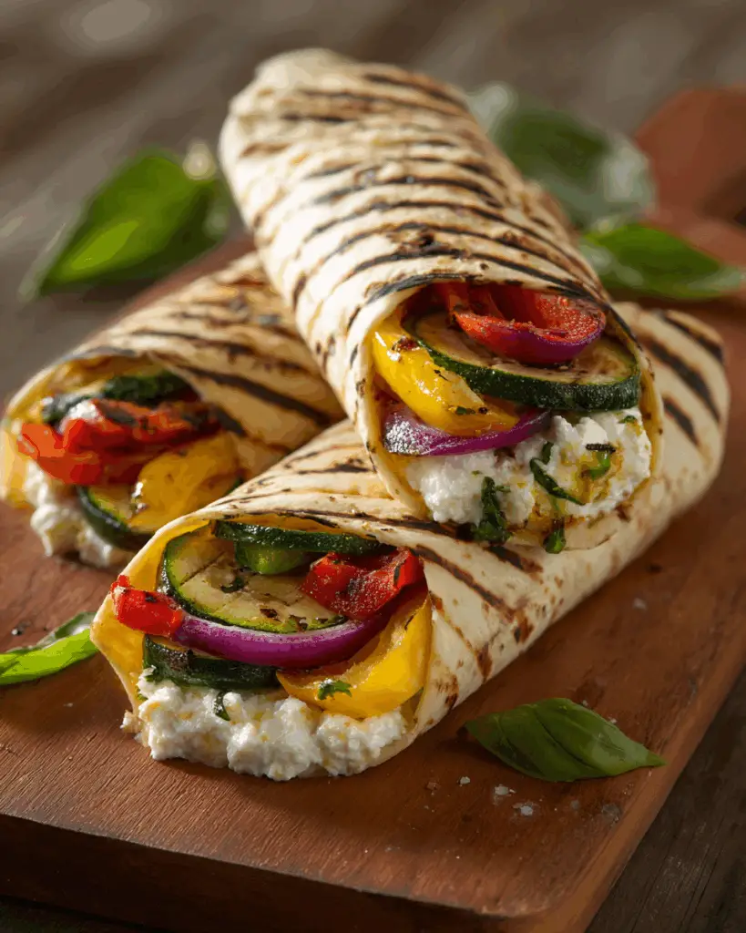 Grilled Veggie & Goat Cheese Wraps