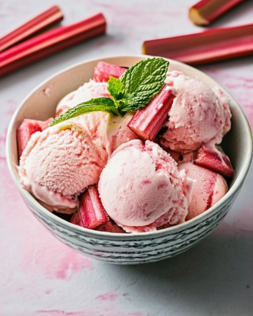 Creamy Rhubarb Ice Cream Recipe