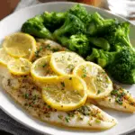 Baked Tilapia with Lemon & Steamed Broccoli