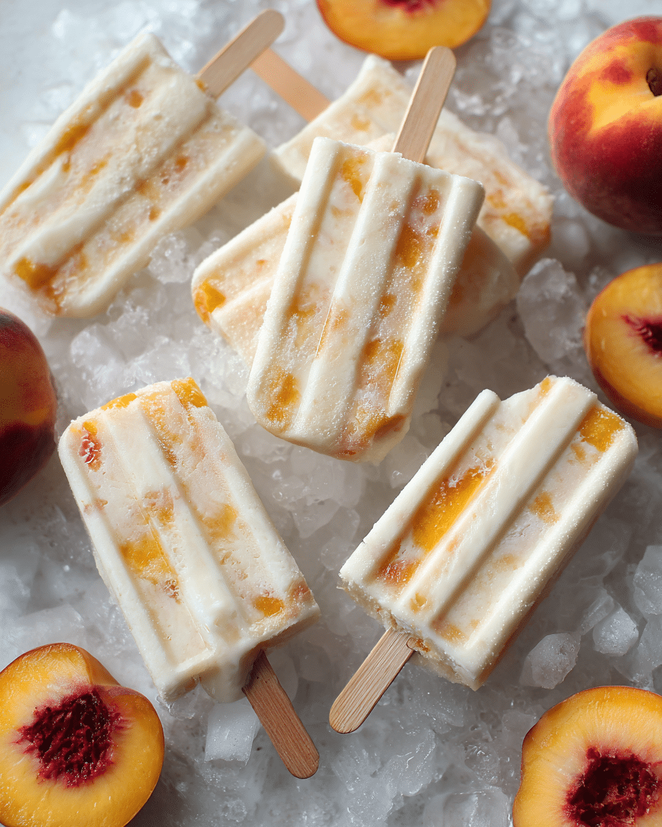Easy Creamy Peach Popsicles