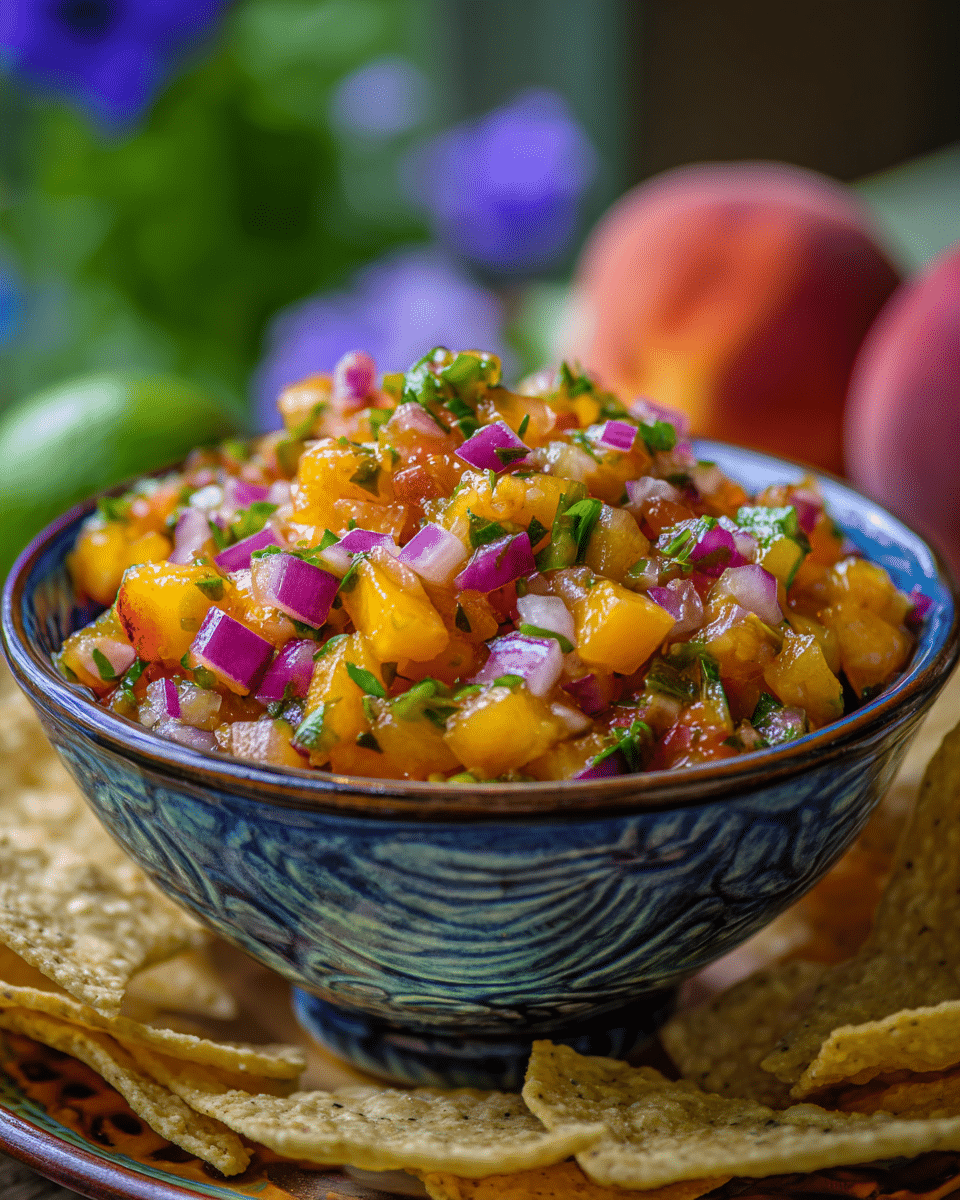 Fresh Peach Salsa with Lime