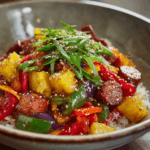 Sweet & Spicy Pineapple Kielbasa Stir-Fry