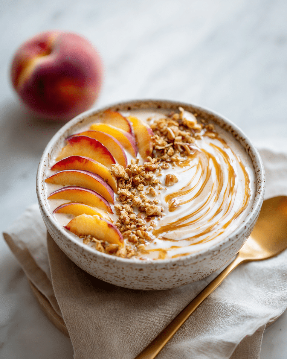 Peach Cobbler Smoothie Bowl