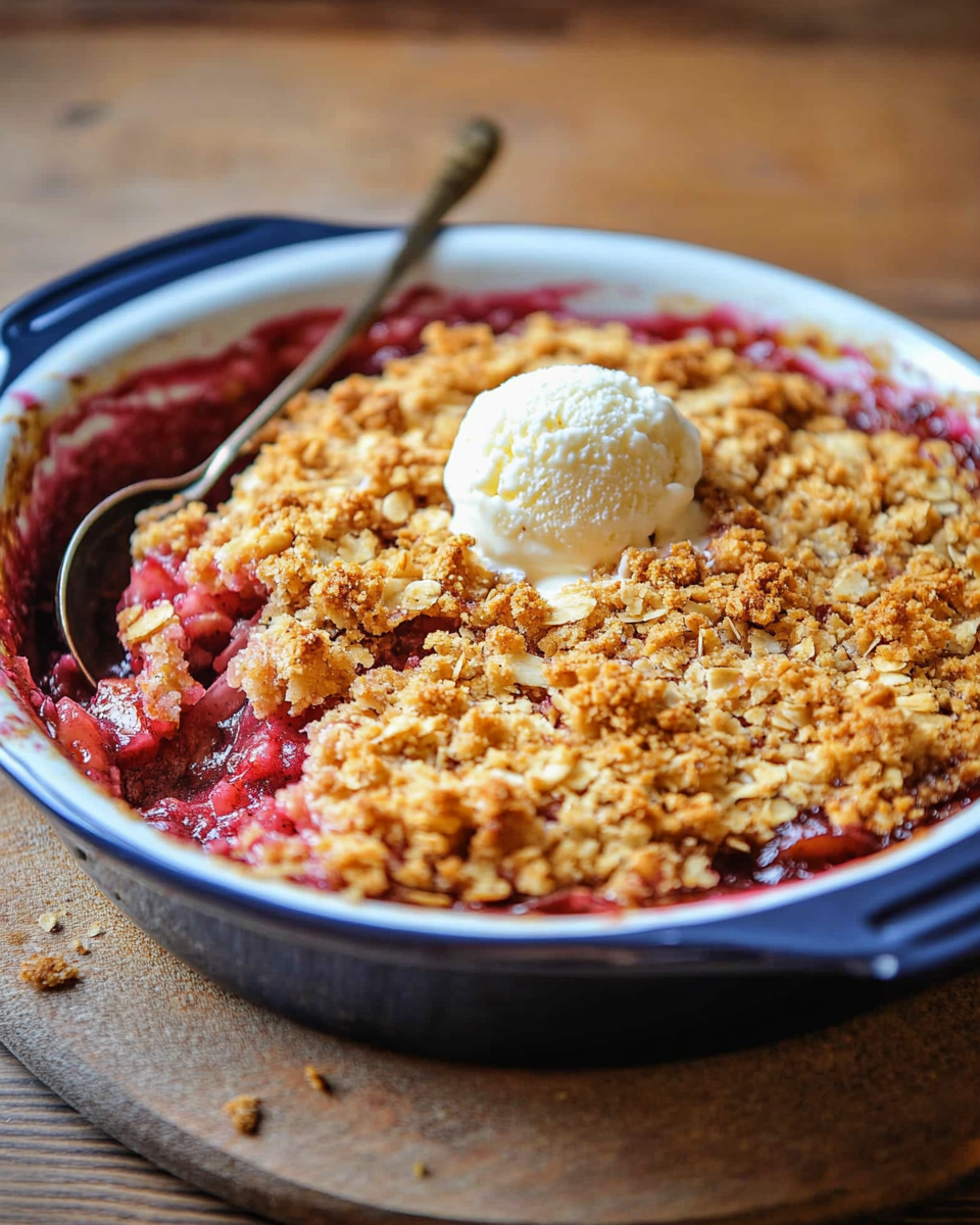 Classic Strawberry Rhubarb Crisp Recipe