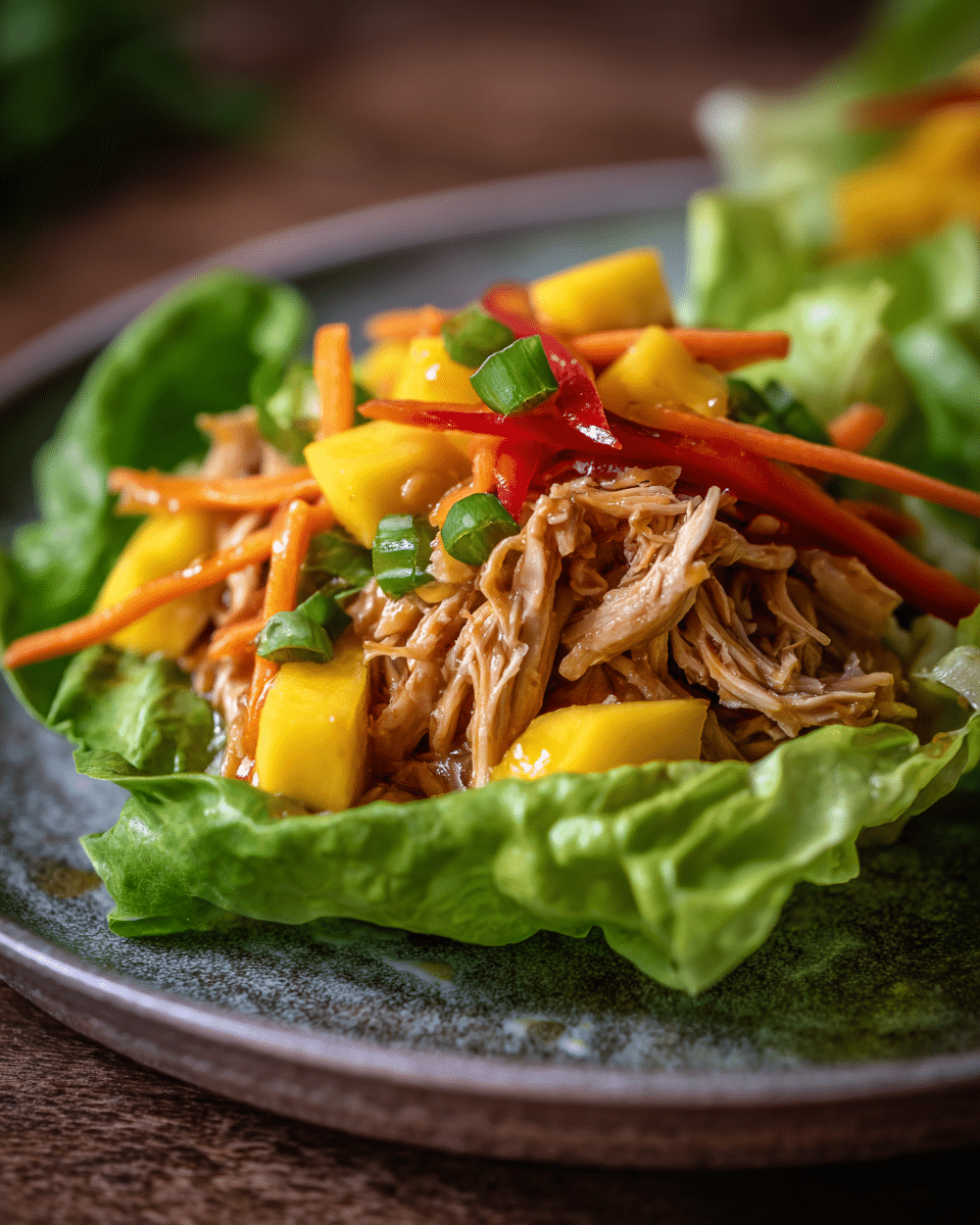 Mango Chicken Lettuce Wraps – Crockpot Chicken
