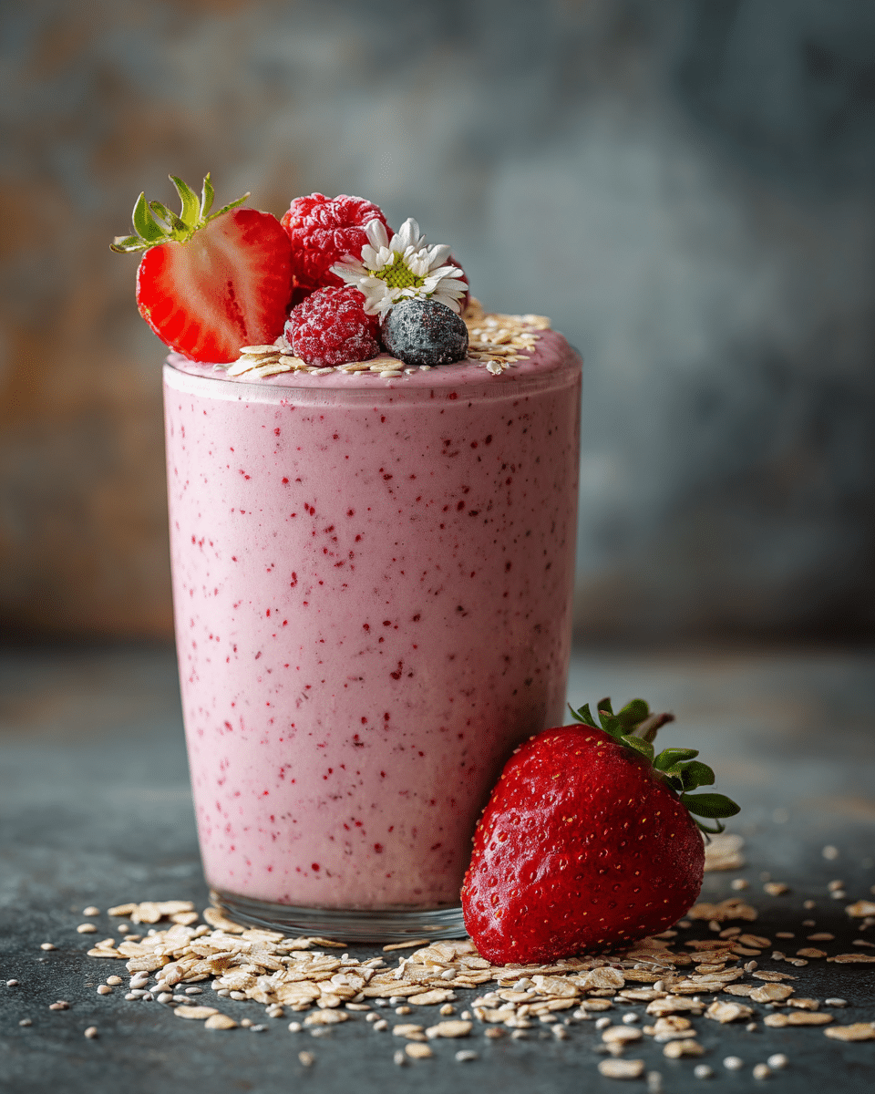 Strawberry Oat Protein Smoothie