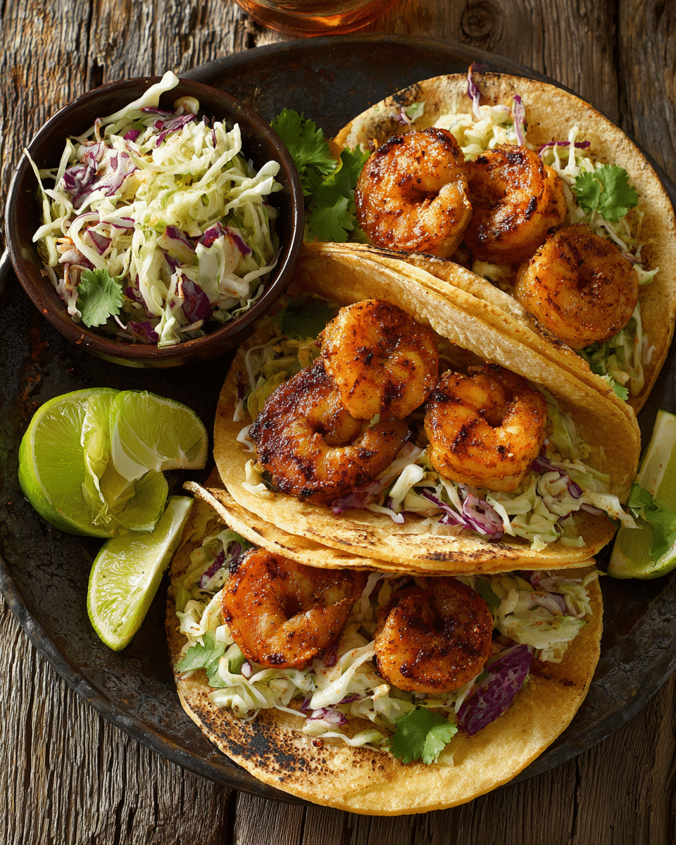 Banana Pepper Grilled Shrimp Tacos