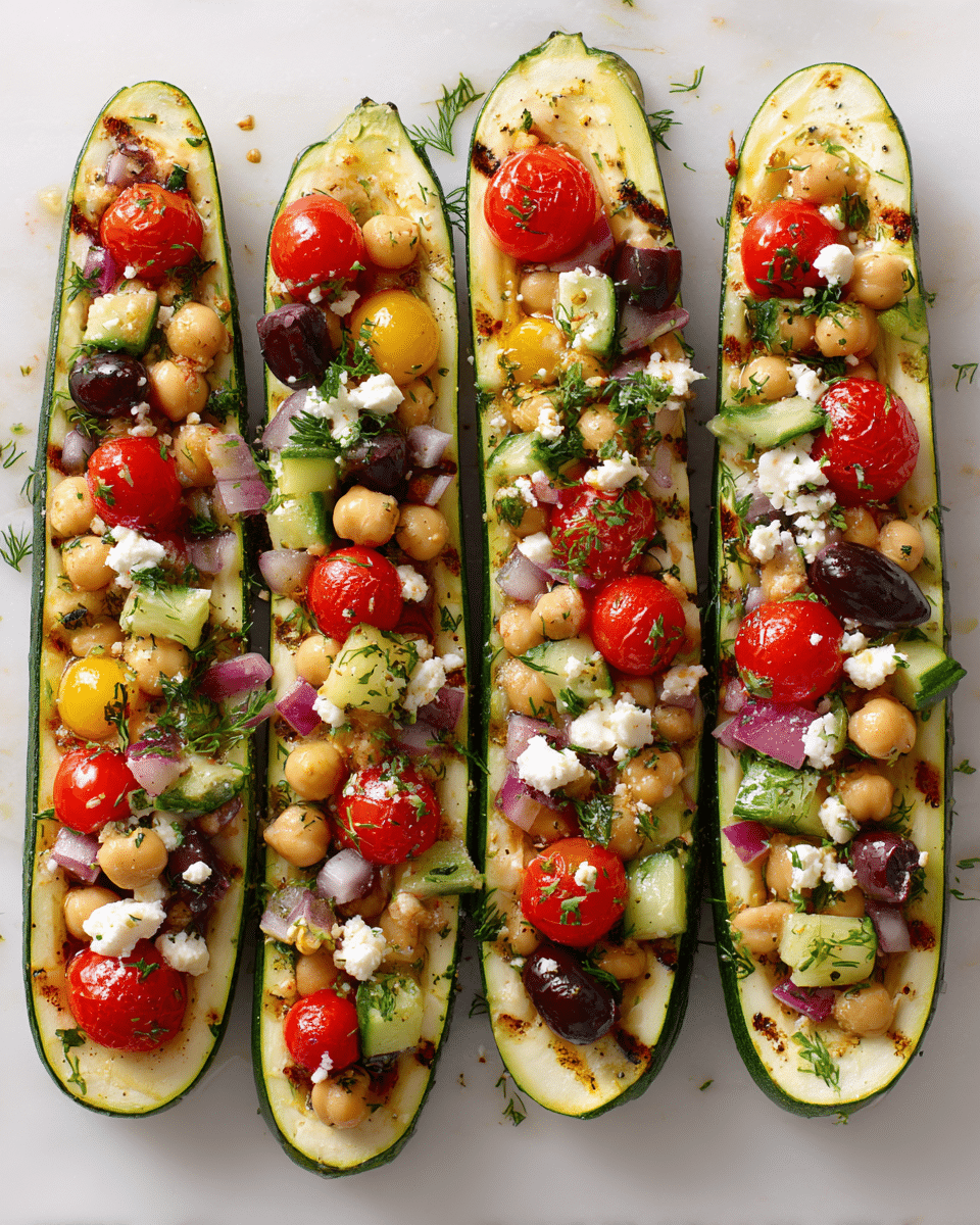 Mediterranean Stuffed Zucchini Boats