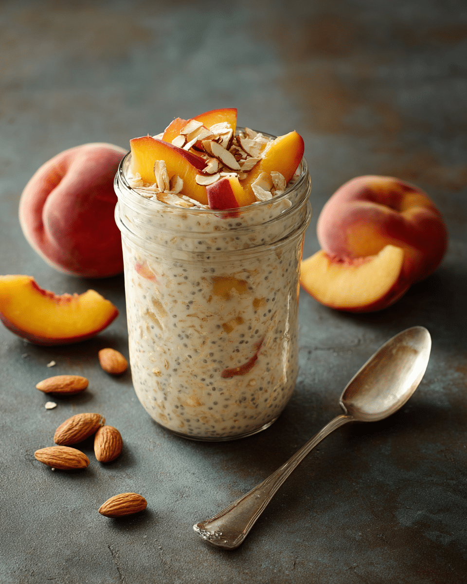 Peaches and Cream Overnight Oats
