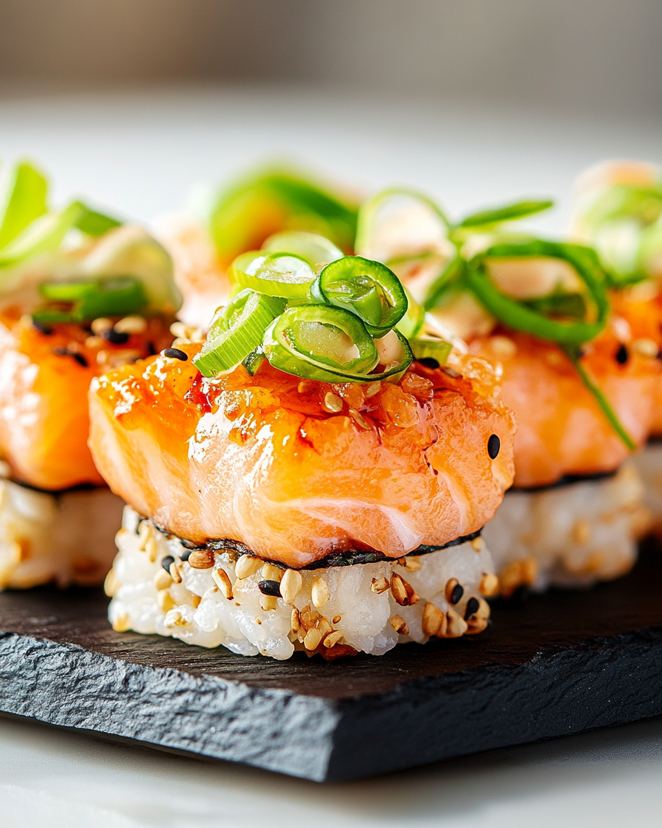 Crispy Rice with Salmon – Easy Homemade Sushi Bites