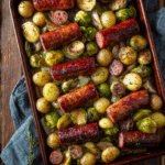 Sheet Pan Roasted Kielbasa & Brussels Sprouts
