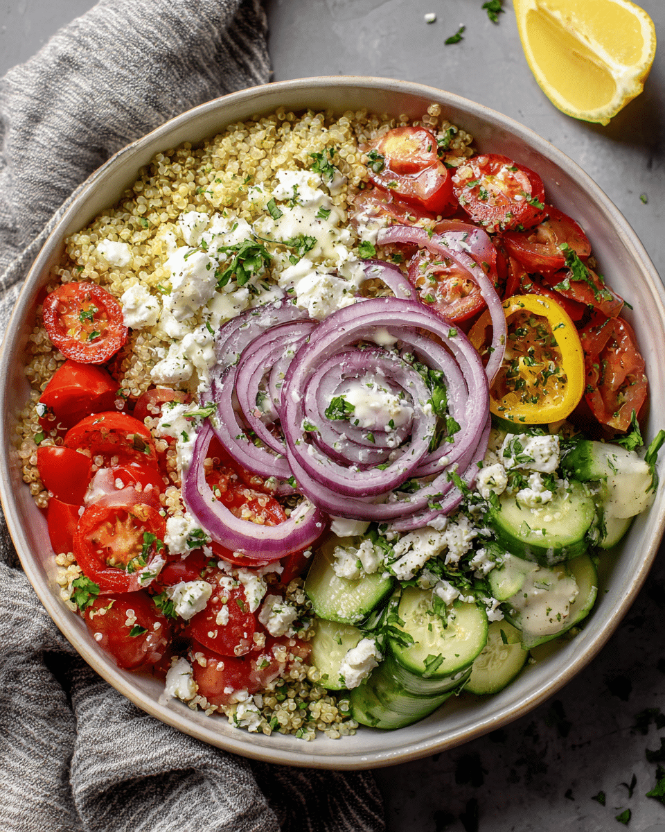 Cucumber Quinoa Feta Bowls