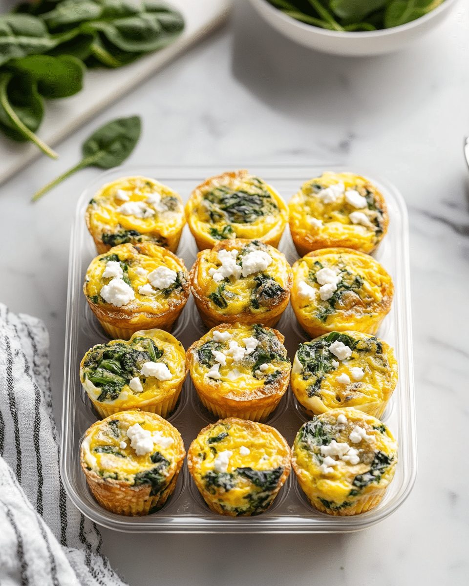 Spinach & Feta Egg Muffins – Meal Prep Friendly 2 Spinach & Feta Egg Muffins – Meal Prep Friendly