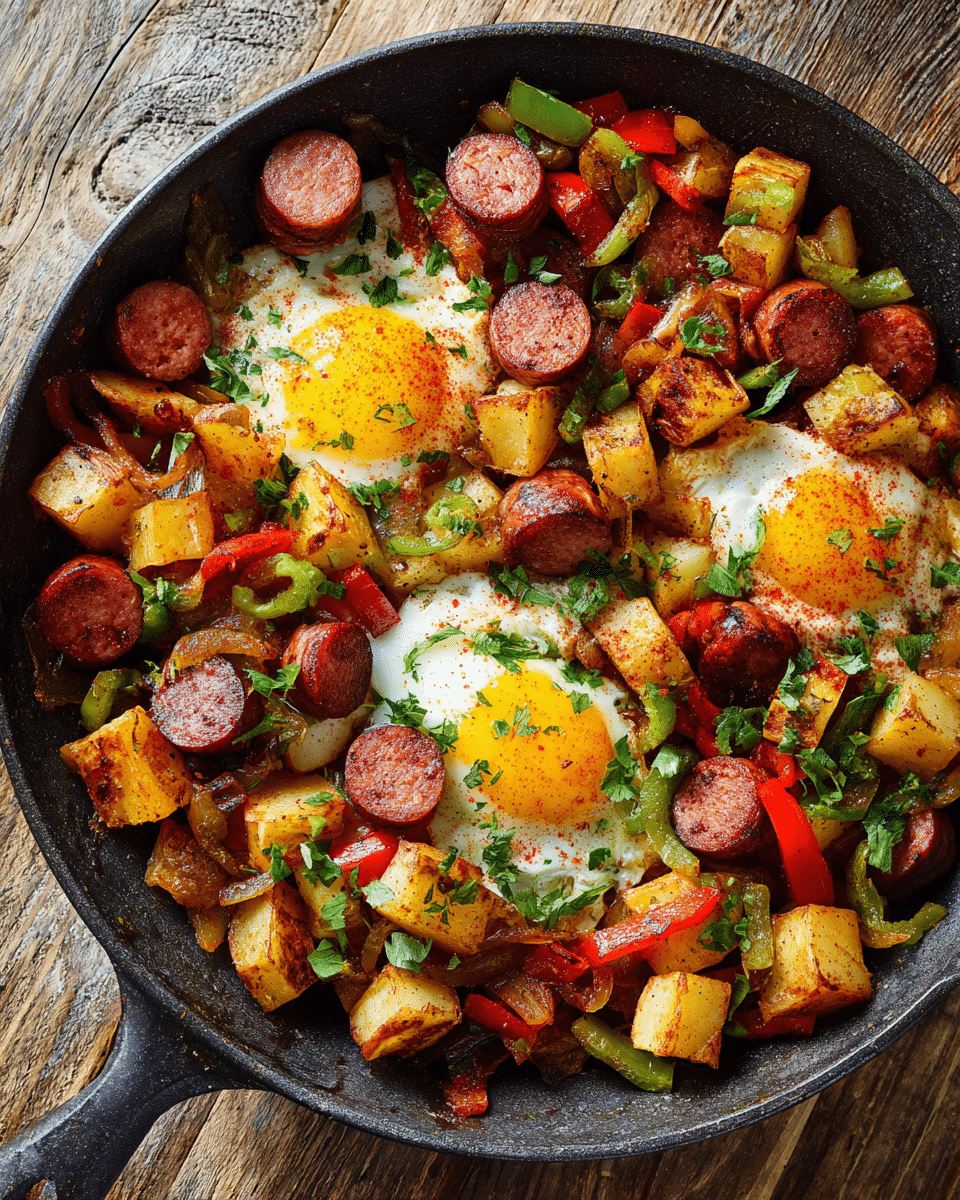 Kielbasa Breakfast Hash with Crispy Potatoes 3 Kielbasa Breakfast Hash with Crispy Potatoes