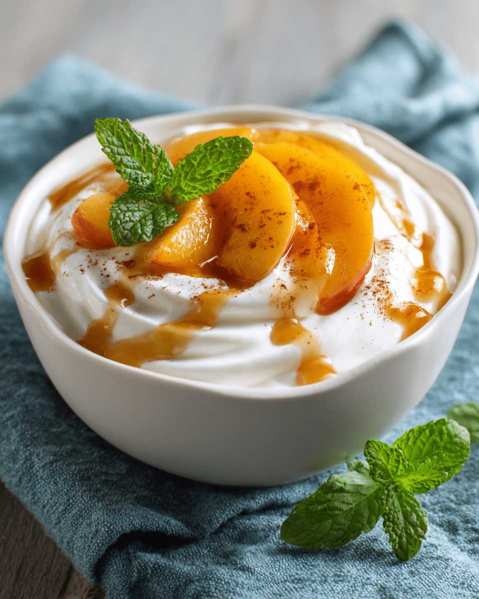 Peaches and Honey Greek Yogurt Dip