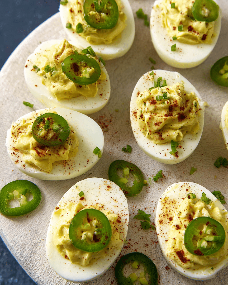 Spicy Banana Pepper Deviled Eggs
