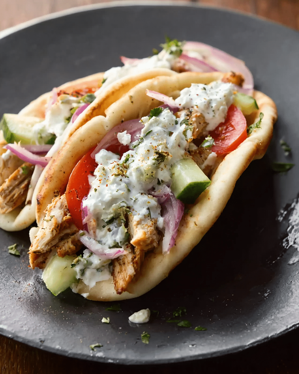 Greek Chicken Gyros – Summer Crockpot Version 3 Greek Chicken Gyros – Summer Crockpot Version