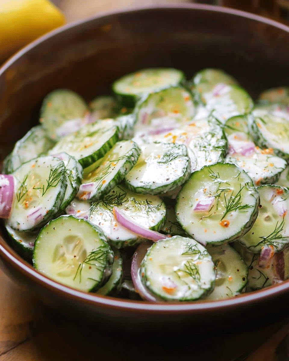 Creamy Cucumber Dill Salad 2 Creamy Cucumber Dill Salad
