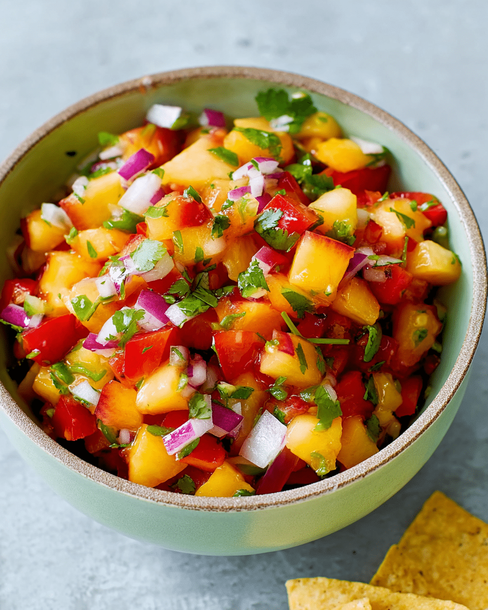Fresh Peach Salsa with Lime