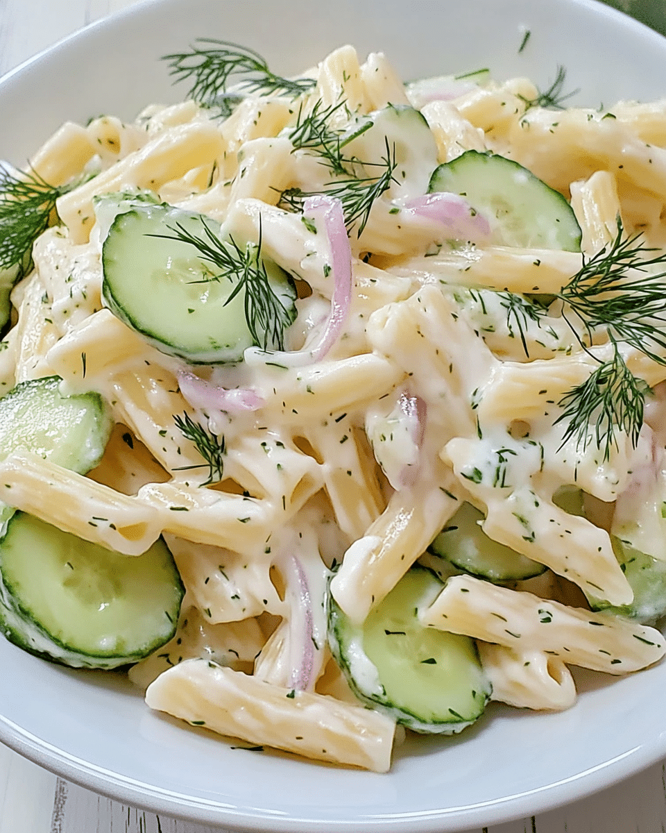 Creamy Cucumber Pasta Salad 2 Creamy Cucumber Pasta Salad