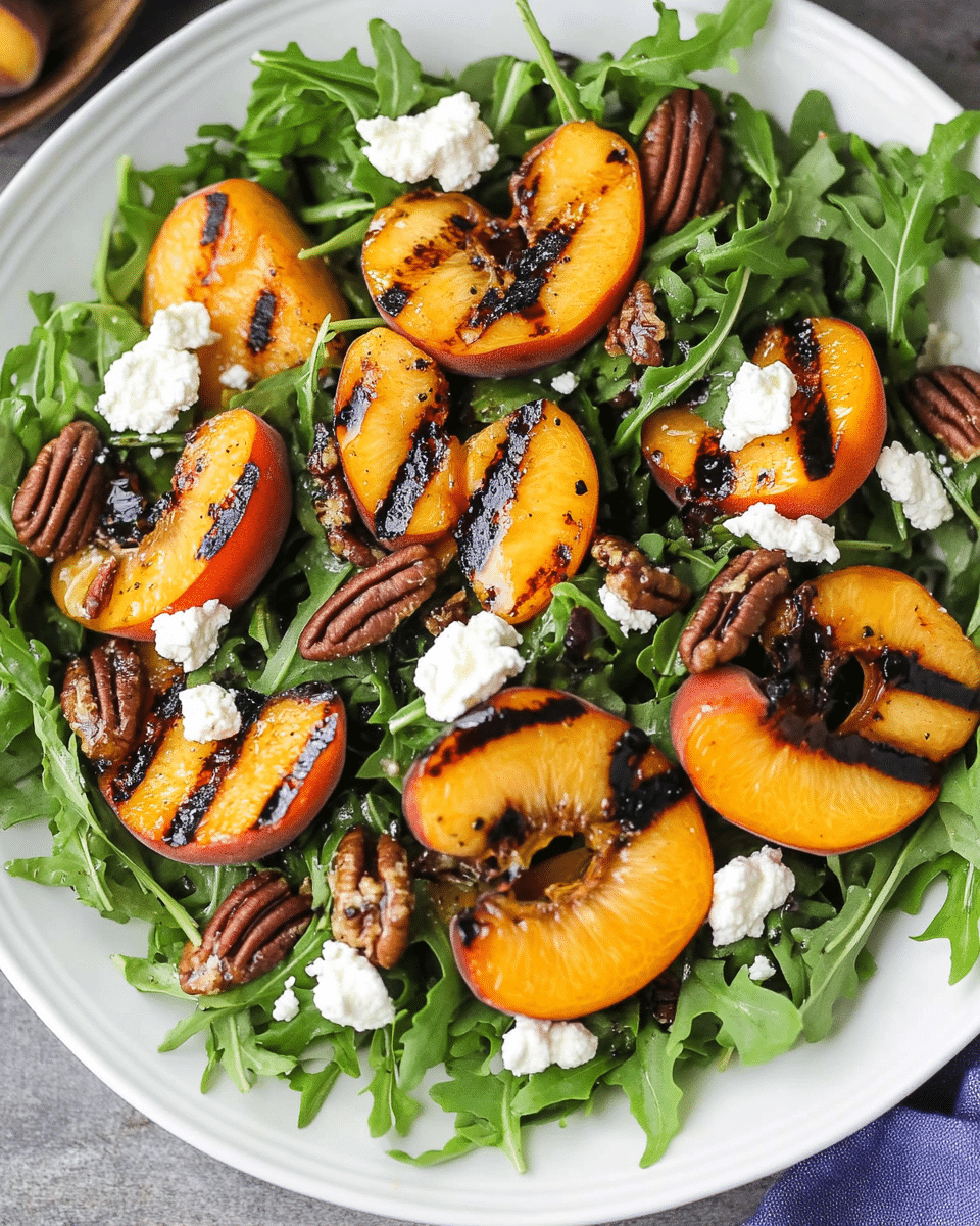 Grilled Peach and Arugula Salad