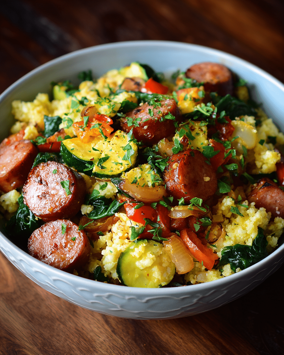 Kielbasa and Cauliflower Rice Bowl