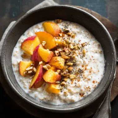 Peaches And Cream Oatmeal – Cozy Morning Comfort Bowl