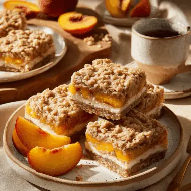 Peaches and Cream Breakfast Bars – Soft, Chewy, and Sweet