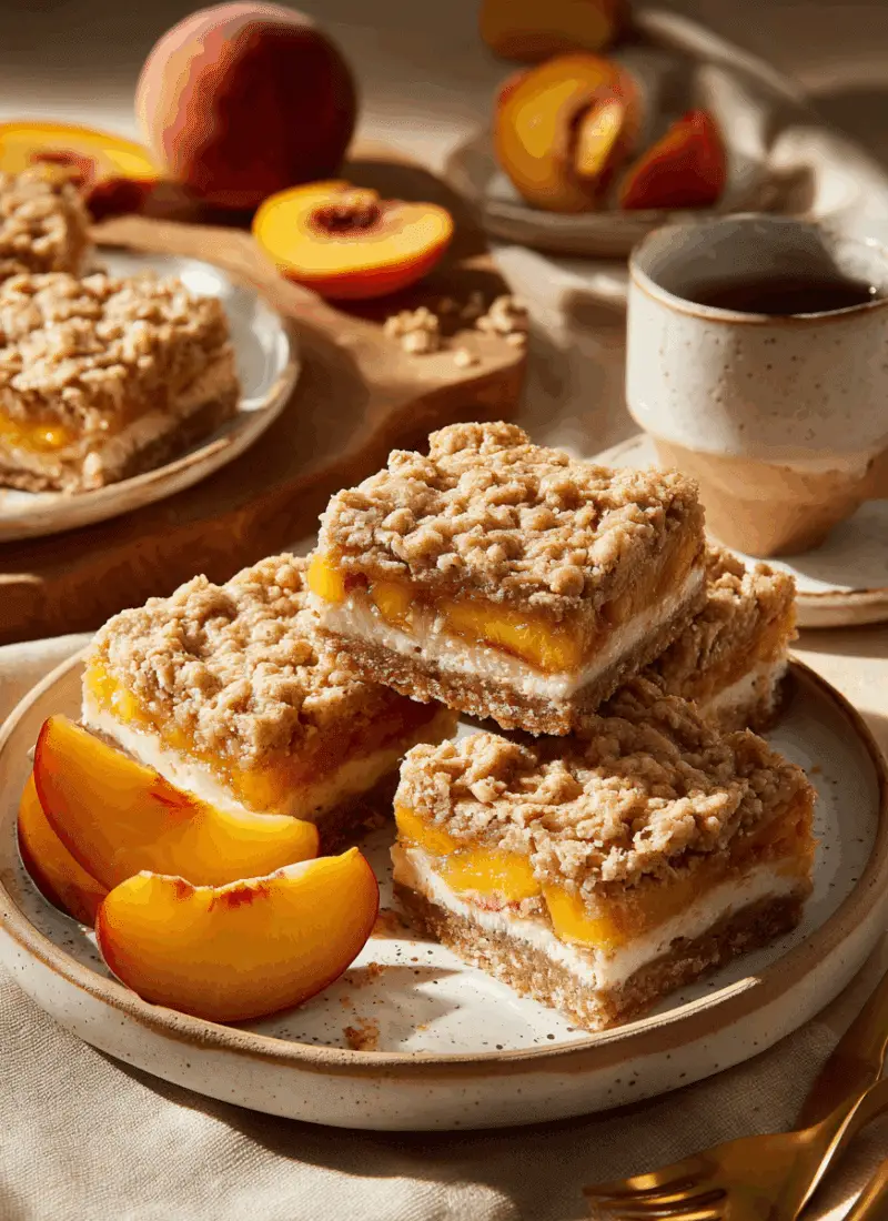 Peaches and Cream Breakfast Bars – Soft, Chewy, and Sweet
