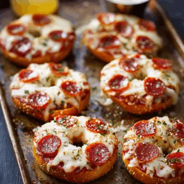 Mini Pizza Bagels – A Fun, Cheesy Back to School Lunch Treat