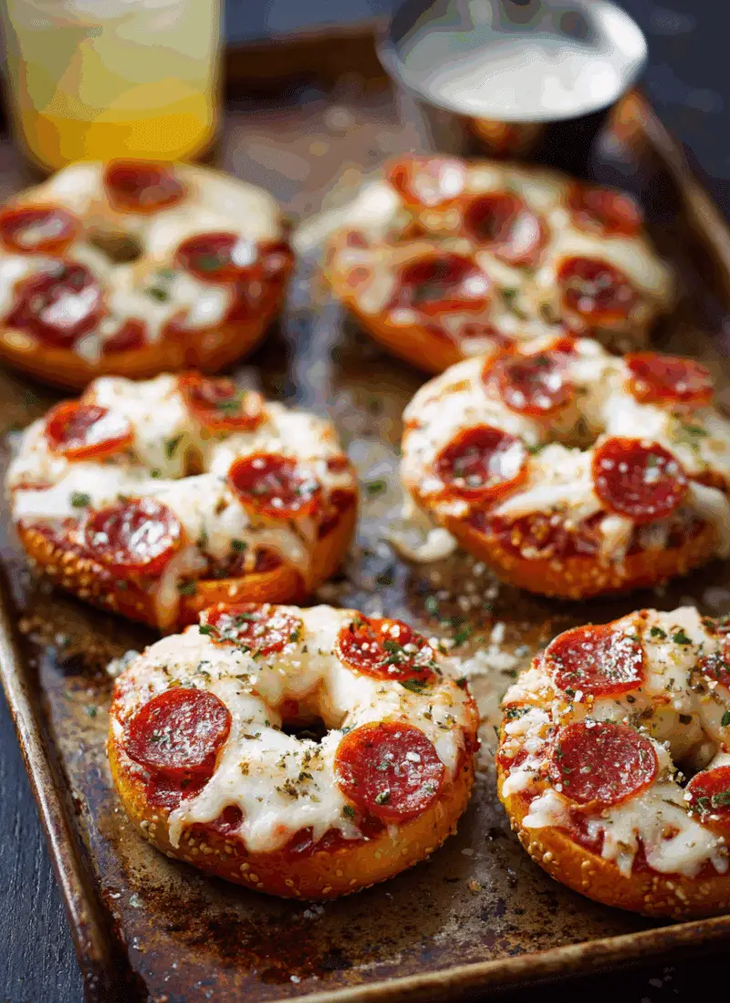 Mini Pizza Bagels – A Fun, Cheesy Back to School Lunch Treat