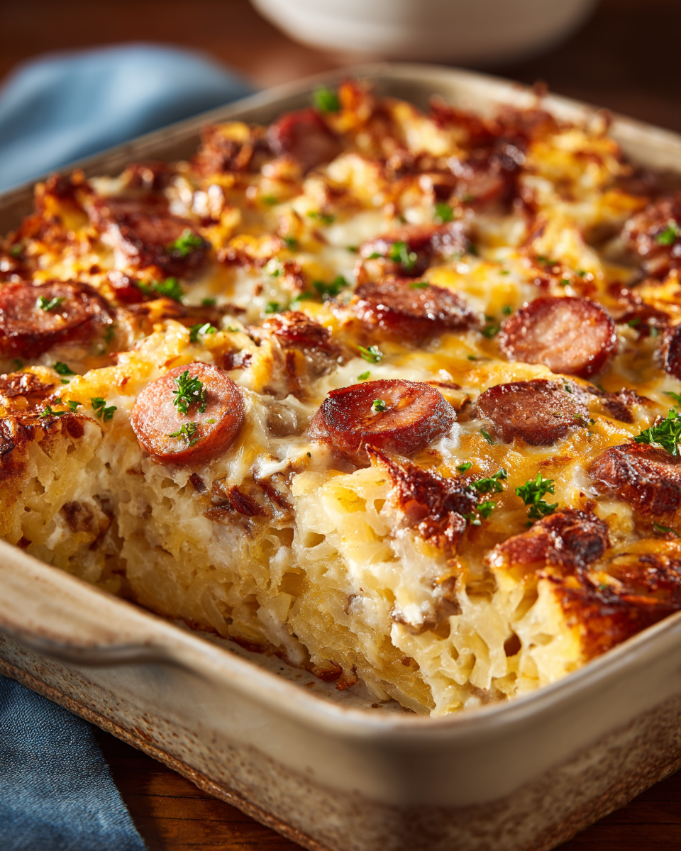 Kielbasa Hash Brown Casserole